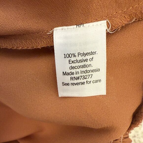 Nine West Womens Blouse Small Spice Long Sleeve Round‎ Neck Twist Front Top - Picture 10 of 16